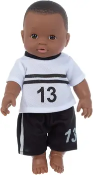 Реалистичен Черно Бебе|30 см/11,81 инча, Преносими Очарователен Имитация на Черно Момче, Кукла, Аксесоари За Грижа За Детето, Реалистична Африканска Кукла Gi